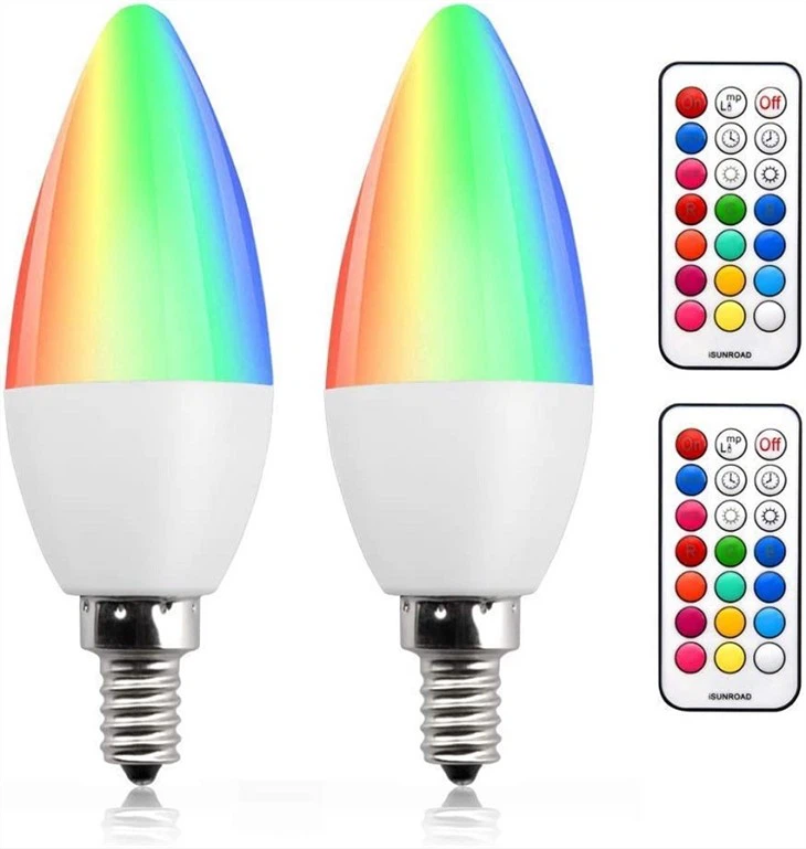 색상 변경 RGB E14 Dimmable LED 촛불 전구