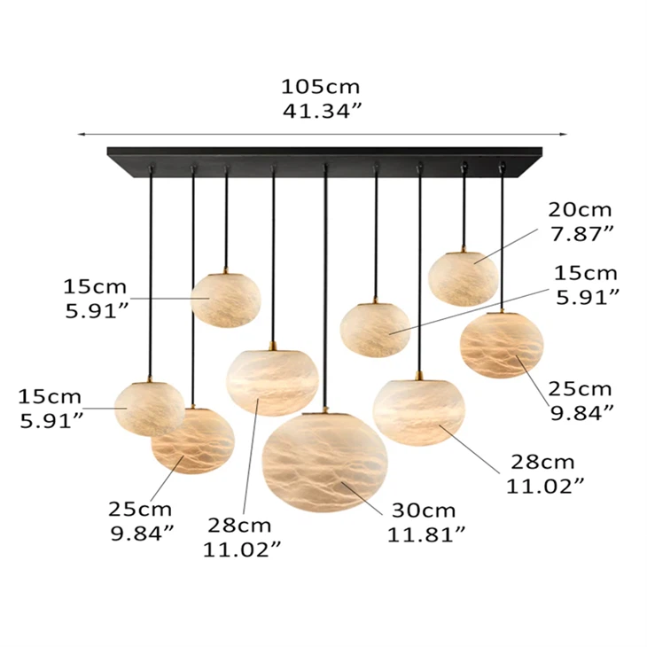 Modern Round Marble Pendant Lamp With Black Base Ceiling For Kitchen Island price