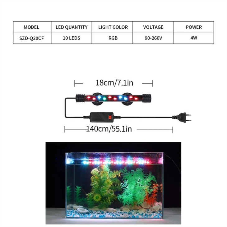 Fish Tank Light LED Aquarium Light Submersible Lights Underwater Light factory
