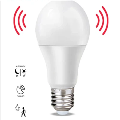 E27 레이더 센서 주변 PIR 모션 7/12W 스마트 LED 글로브 전구 램프