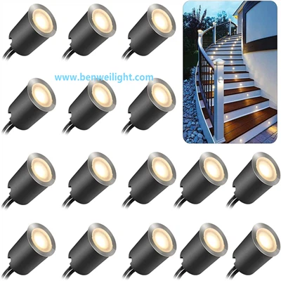 매입형 32mm LED 데크 조명, IP67, DC12V-야외 정원, 파티오, 계단용 지상 조명